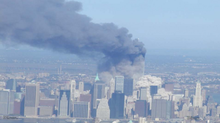 9/11的双塔的烟雾云