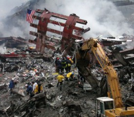 9/11世界贸易中心遗址的残骸