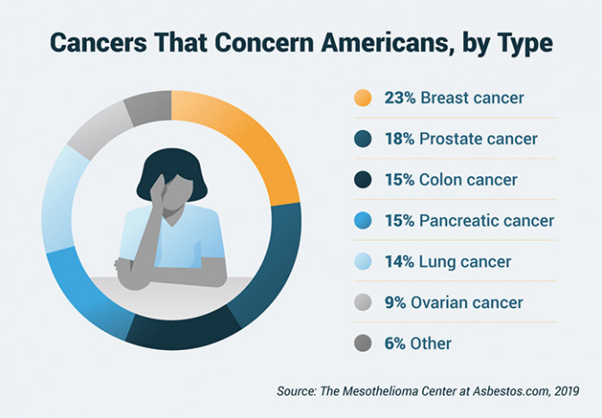 癌症的饼图，涉及美国人最多。