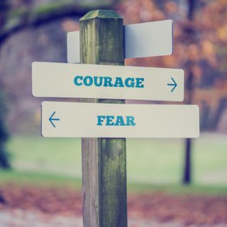 带勇气和恐惧的路标