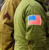 来自第二次世界大战（第二次世界大战）的美国军制服的一侧。