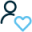 outline of person next to a heart